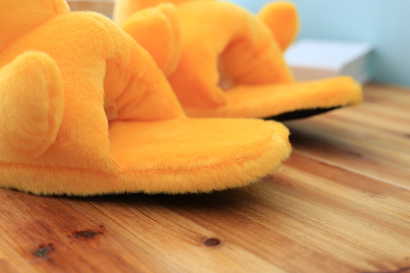 Plush duck slippers as a funny gift