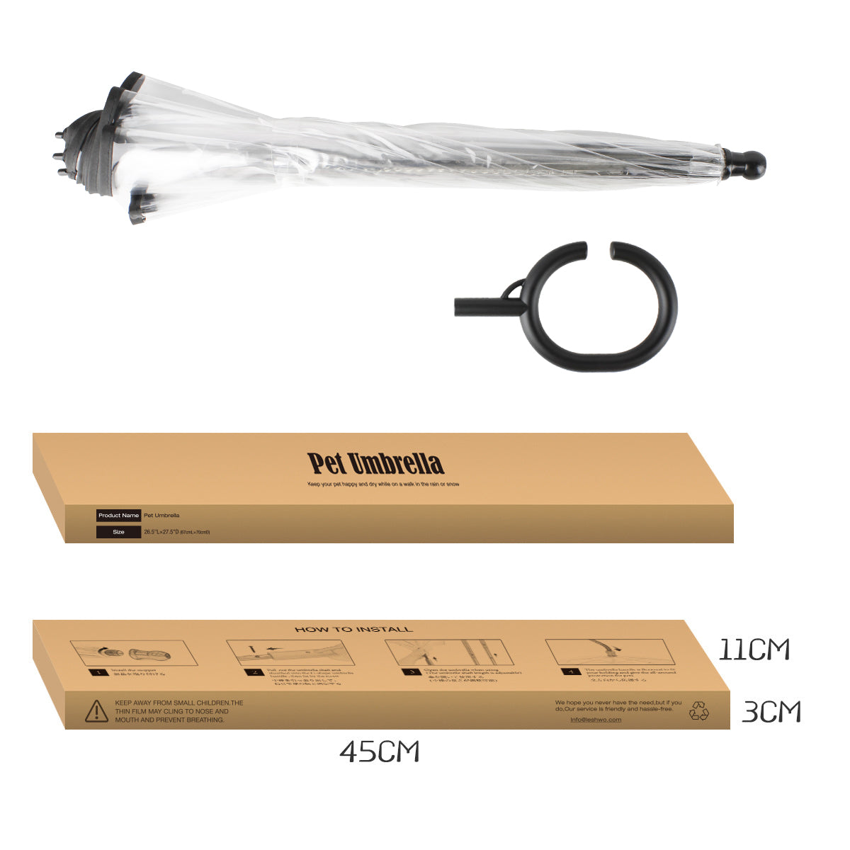 ADJUSTABLE UMBRELLA FOR PUPPIES. A fun gift for pets, delivered in a box with instructions for assembly. Easy to assembly.