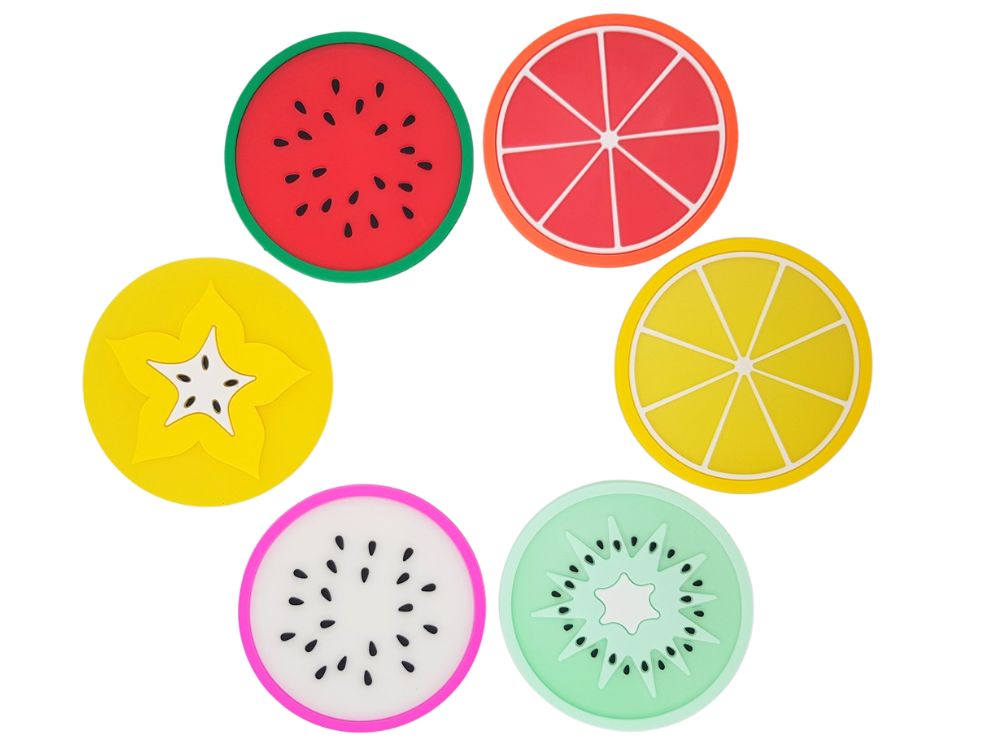 FRUIT INSPIRED COASTERS. Unique fruit coasters make your guests more comftorable.