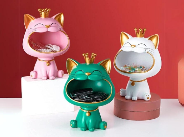 BIG MOUTH CAT STORAGE BOWL. Optional to buy multiple colors of big mouth cat bowl storage to spice up your home decor.
