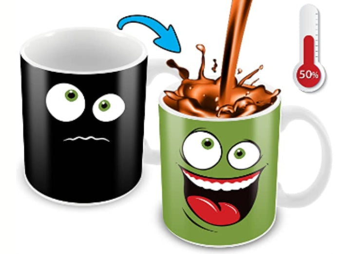 COLOR CHANGING SMILEY FACE MUG