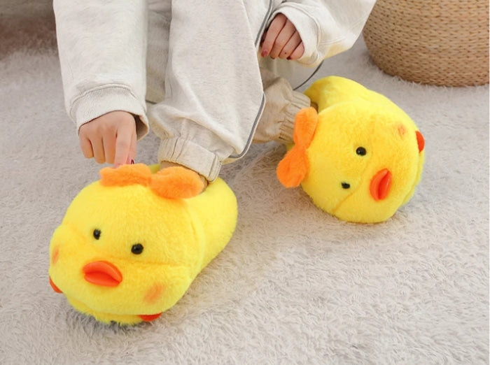 DUCK WINTER SLIPPERS. A fun product and a funny gift that makes your feet warm.