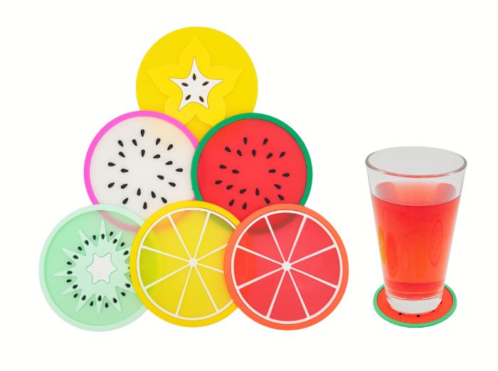 FRUIT-INSPIRED COASTERS - PACK OF 6