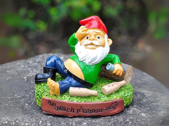HUNGOVER GARDEN GNOME. A special occasion gift and funny gift for garden.