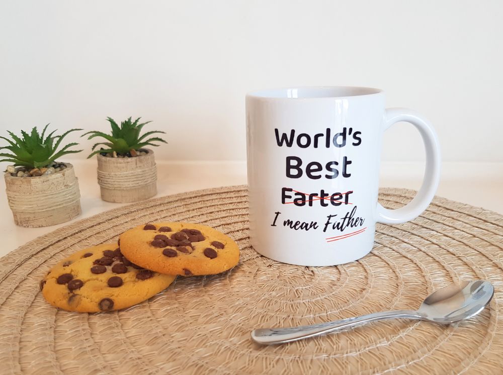 WORLD GREATEST FARTHER FATHER MUG. A funny gift for christmas.