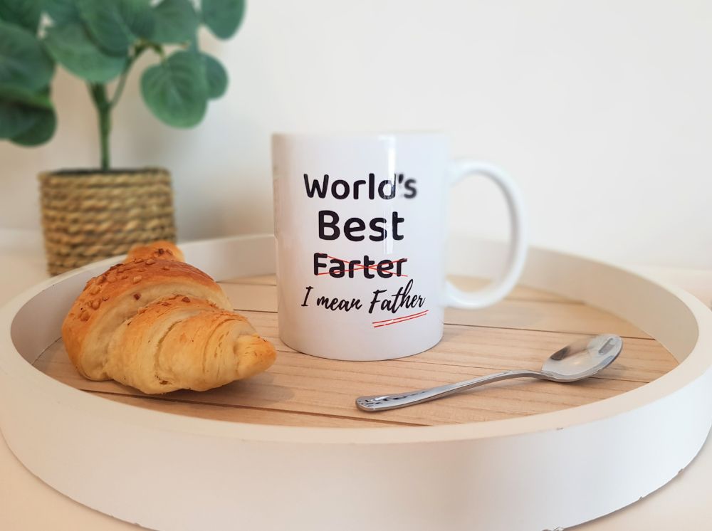 WORLD GREATEST FARTHER FATHER MUG. A funny gift for fathers day.