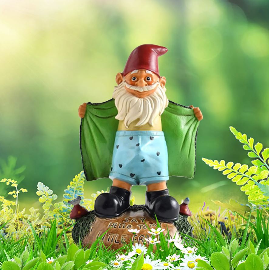 NAUGHTY "LITTLE FRIEND" GARDEN GNOME