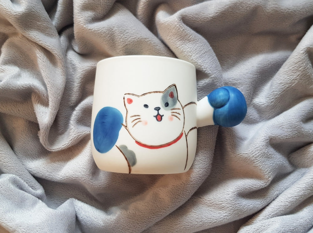 BOXING CAT CUP. A funny gift for him.