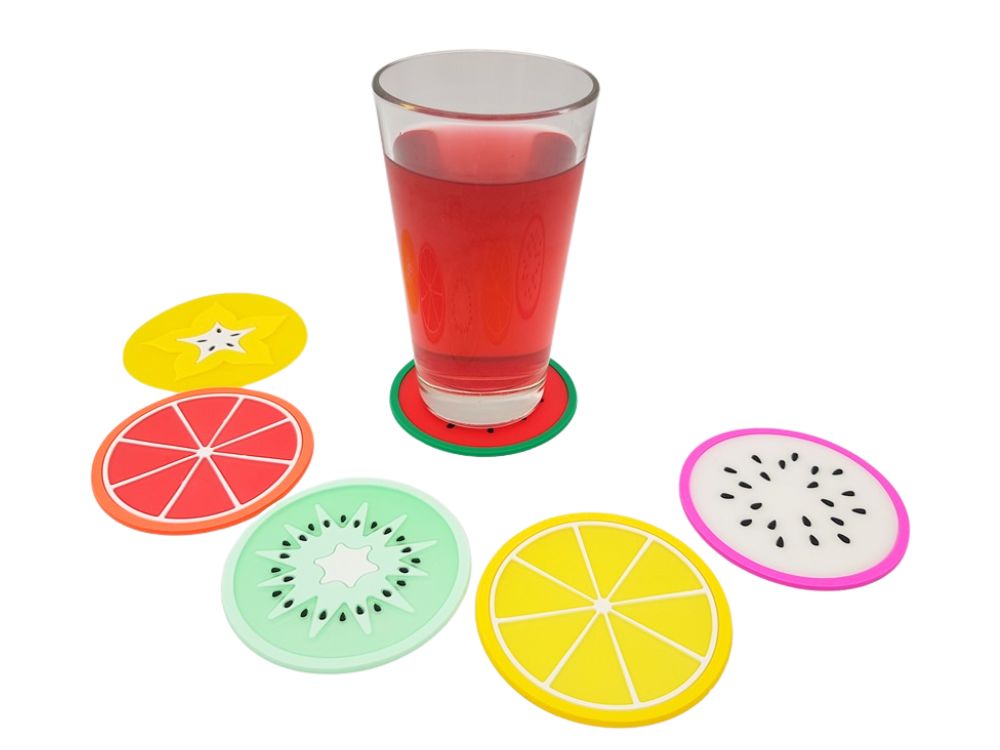 FRUIT INSPIRED COASTERS. Funny fruit coasters that bring color to your home.