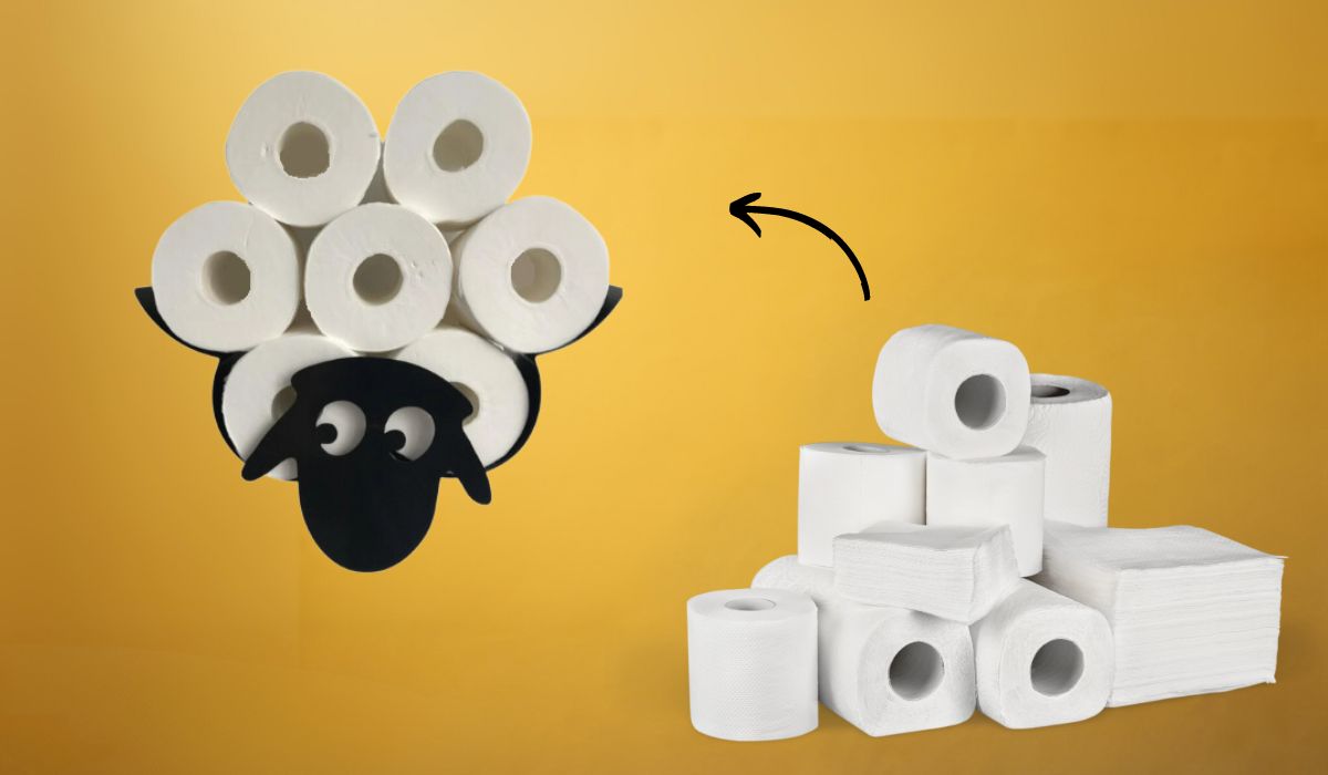 WALL-MOUNTED SHEEP TOILET ROLL HOLDER