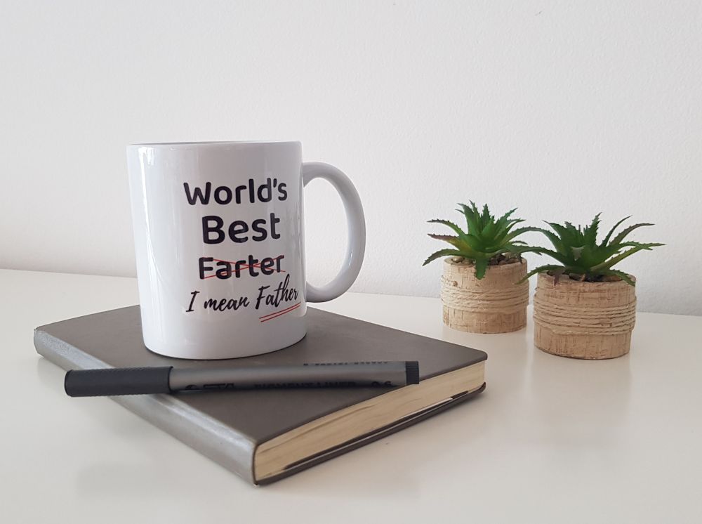 WORLD GREATEST FARTHER FATHER MUG. A funny gift for joke.
