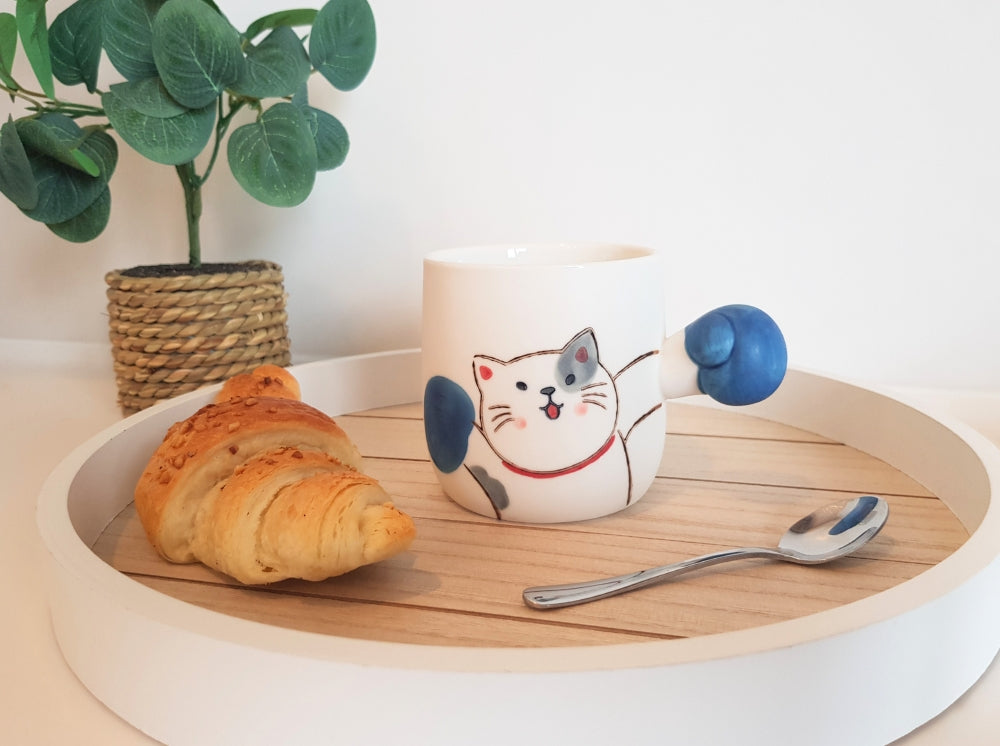 BOXING CAT CUP. A funny gift for office.