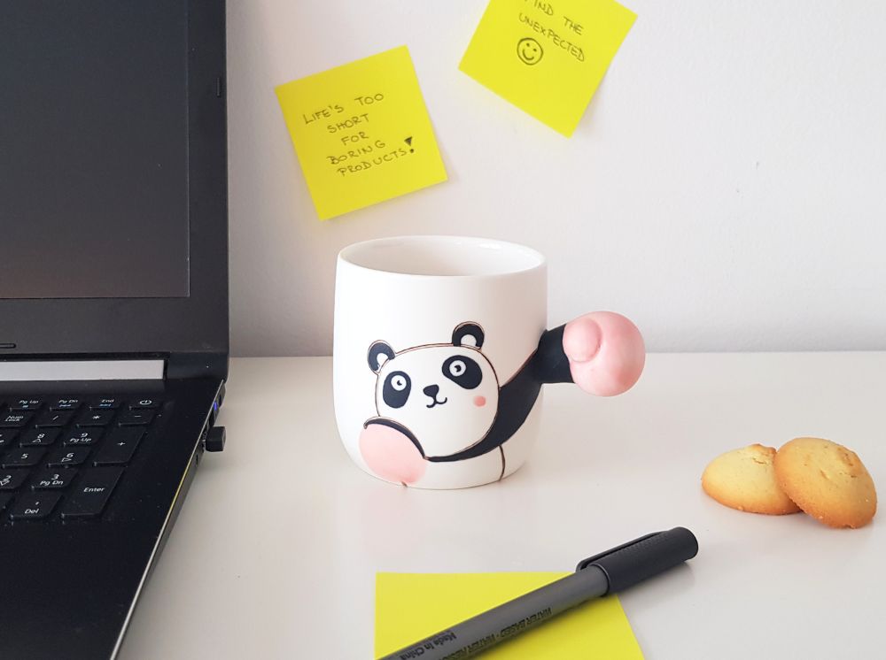 BOXING PANDA MUG. A funny gift for office