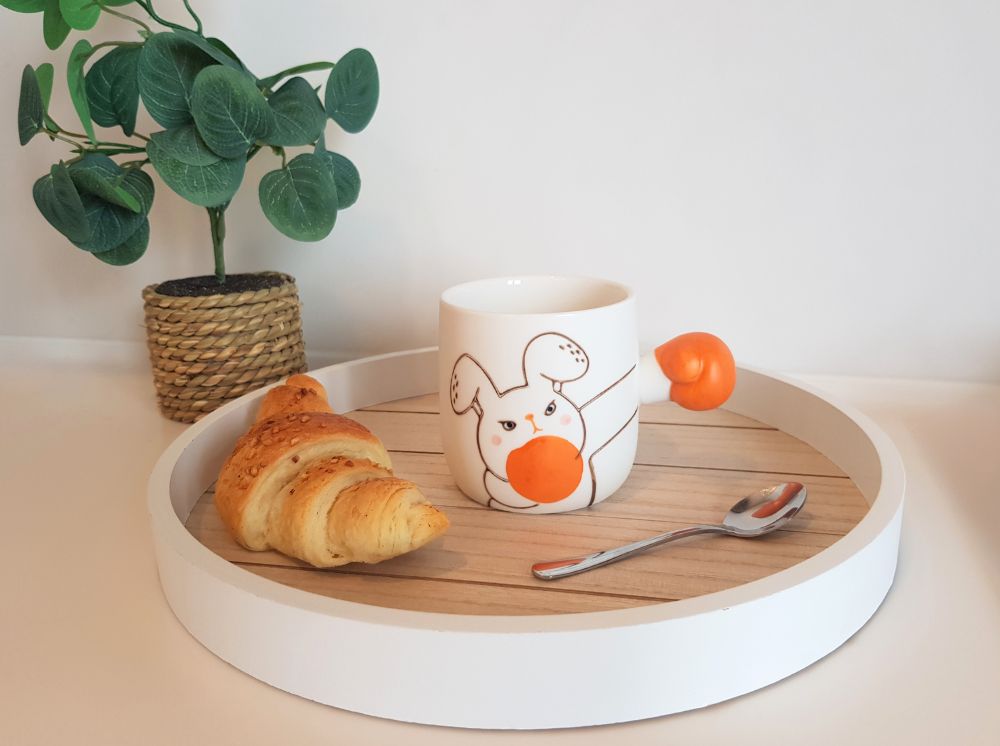 BOXING RABBIT MUG. A funny mug.
