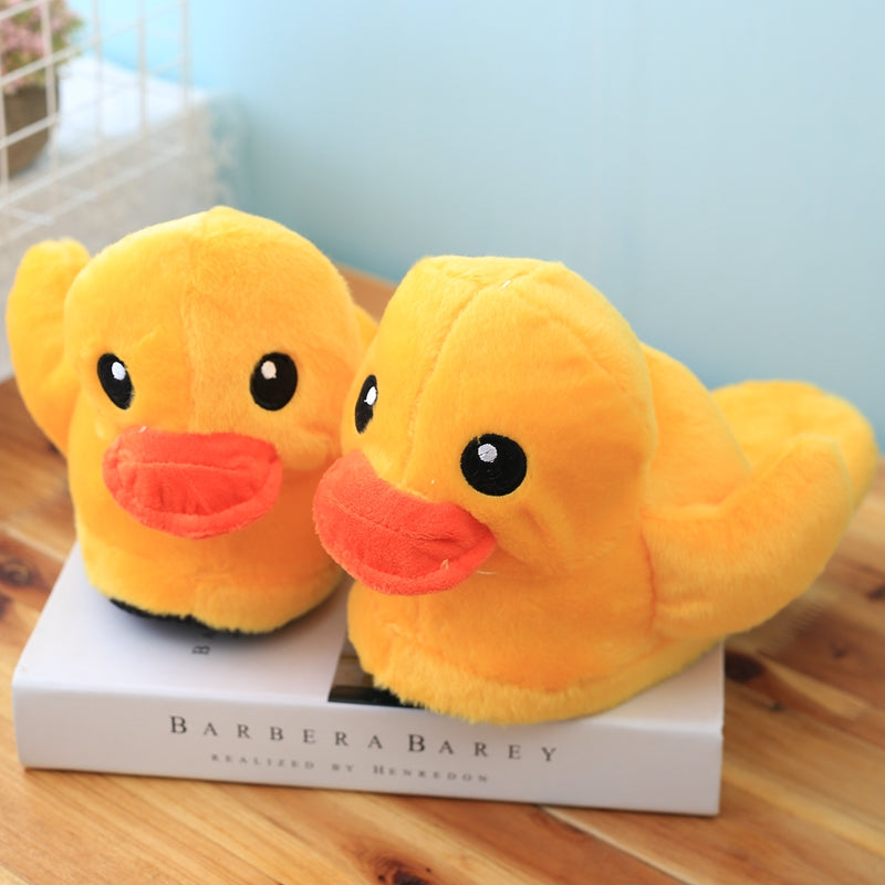 Warm duck slippers with open heel and beautiful design.
