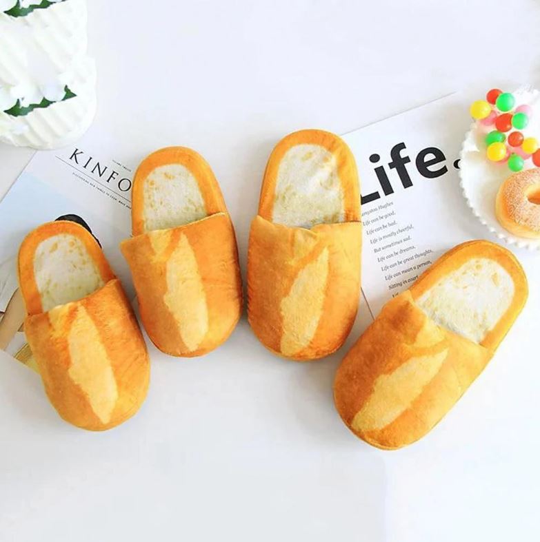 Funny gift for bread lovers - bread slippers