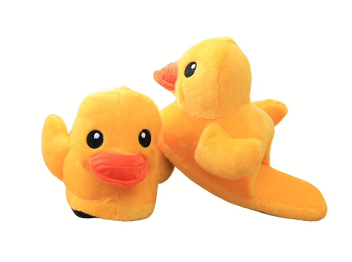 Slip on duck winter slippers as a fun gift for home