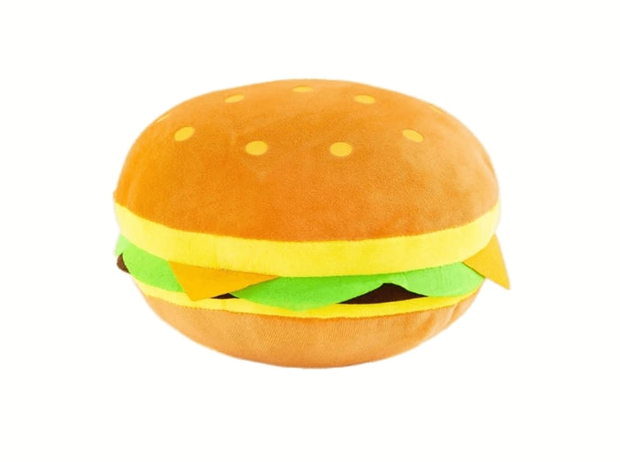 Burger pillow made from plush