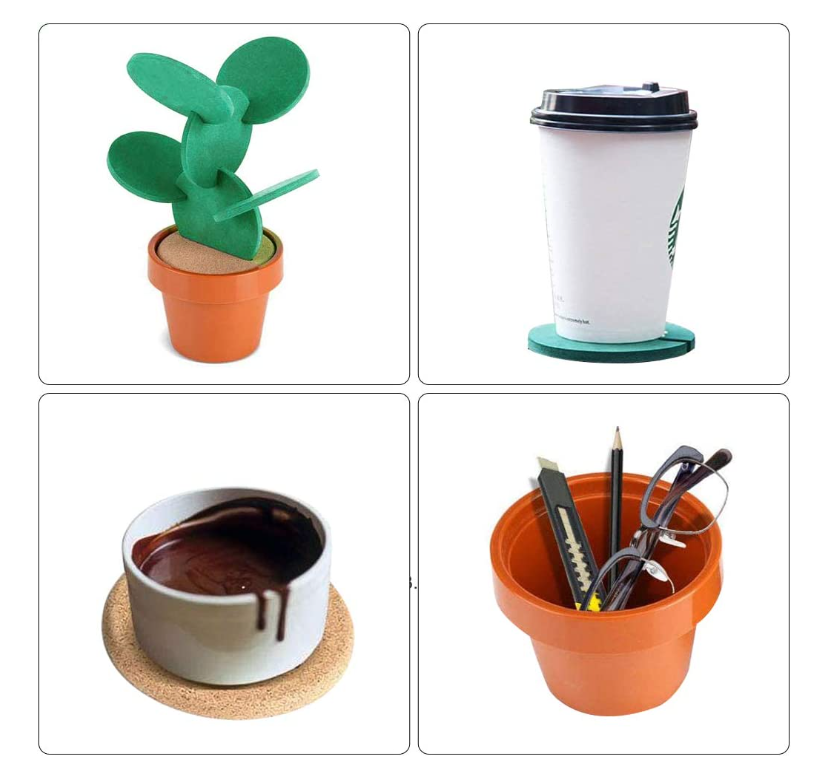 CACTUS COASTER WITH FLOWER POT HOLDER