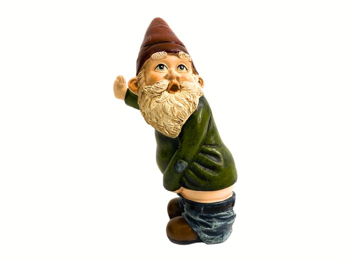 PEEING GARDEN GNOME. A fun product and a funny gift for garden decoration.
