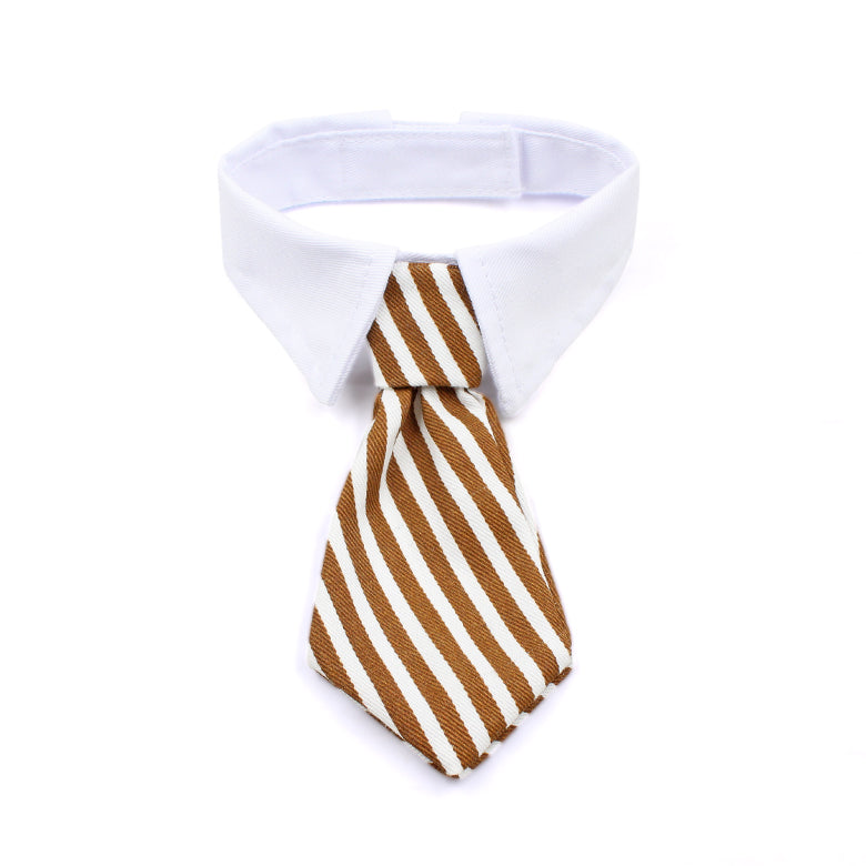 ADJUSTABLE NECKTIE FOR SMALL DOGS & CATS. A funny gift for your dog or cat in brown color.