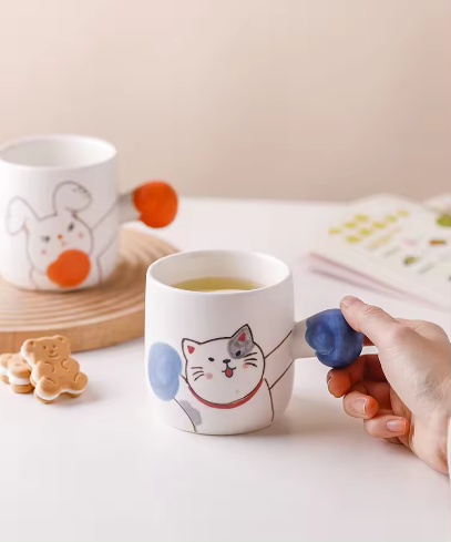 BOXING CAT CUP. A funny gift for home.