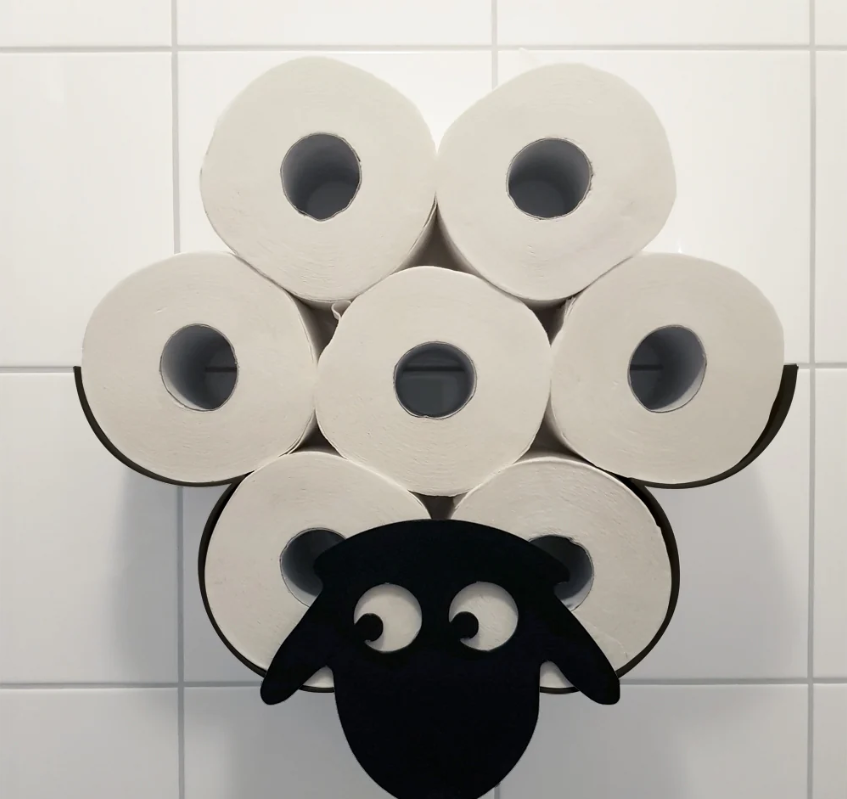 WALL-MOUNTED SHEEP TOILET ROLL HOLDER